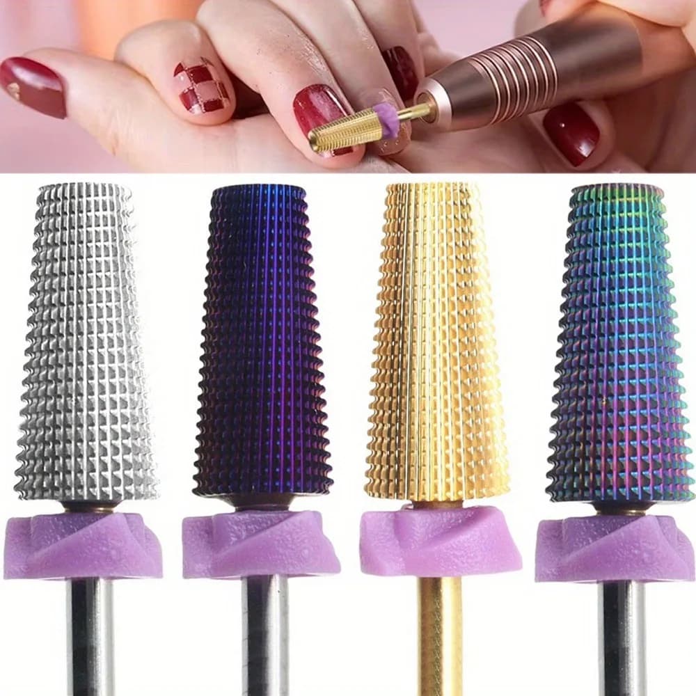 5in1 2XF Tungsten Steel Nail Drill Bits,Multi-Functional Carbide with High Hardness for Long-Term Gel Rem