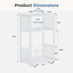 JHK 3-Tier Metal AV Media Stand CD Rack 1 Pack Record Player Stand with Storage Up to 100 Albums Records Shelf for Living Room