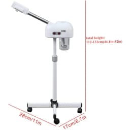 Professional Facial Steamer, Pedicure Steamer Machine with Water Tank and Wheel, Floor Standing Skin Care Equipment for Barber S