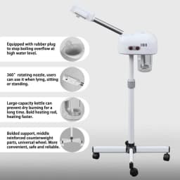 Professional Facial Steamer, Pedicure Steamer Machine with Water Tank and Wheel, Floor Standing Skin Care Equipment for Barber S