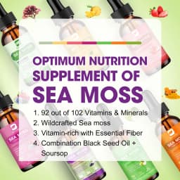 BEWORTHS 60ML Sea Moss Extract Drop Support Immunity and Kidney Health, Promote Digestion and Antioxidation