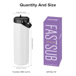 12/25 Pack 20OZ Sublimation Blanks Tumbler, Vacuum Flap With Flip Nozzle, Perfect for Fitness Travel and Sports Water Bottles