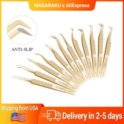 NAGARAKU AG Tweezers For Eyelash Extension Volume Fans-making Eyelash Precision Fiber Tip Tweezers Fast Shipping from USA