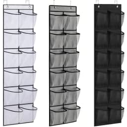12 Pockets Over the Door Shoe Organizer Large Mesh Pockets With 2 Hooks Transparent Fabric Shoe Rack Storage Bag For Bedroom
