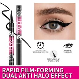 12-Pack of Best-Selling Black Liquid Eyeliners, Long-Lasting and Waterproof, Exquisite Cosmetics.