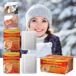 Body Warmers 20 Pack Adhesive Heat Patches Up to 10 Hours Long Lasting Warmth Large 15x12cm for Back Pain Relief Cold Camping