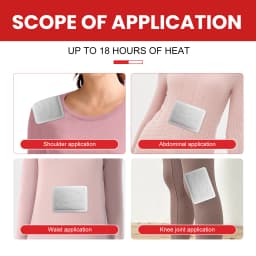 Body Warmers 20 Pack Adhesive Heat Patches Up to 10 Hours Long Lasting Warmth Large 15x12cm for Back Pain Relief Cold Camping
