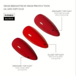 Professional Glass Top Coat Nail Gel for Perfect Manicure Finish