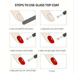 Professional Glass Top Coat Nail Gel for Perfect Manicure Finish