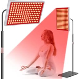 SAVILER® Red Light Therapy for Face and Body 160 Dual-Wavelength LEDs Red Light Lamp Panel with Stand 660nm 850nm Near Infrared
