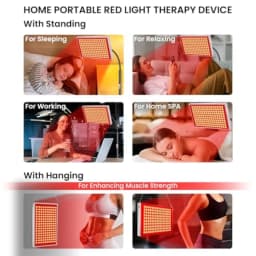 SAVILER® Red Light Therapy for Face and Body 160 Dual-Wavelength LEDs Red Light Lamp Panel with Stand 660nm 850nm Near Infrared
