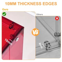 Green/Red/Orange Square Acrylic End Side Table Small Modern Bedside Tables Nightstand for Bedroom, Home Decor Accent Table