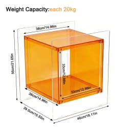 Green/Red/Orange Square Acrylic End Side Table Small Modern Bedside Tables Nightstand for Bedroom, Home Decor Accent Table