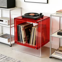 Green/Red/Orange Square Acrylic End Side Table Small Modern Bedside Tables Nightstand for Bedroom, Home Decor Accent Table