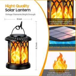 2/4 Pack Hanging Solar Lights Lantern Outdoor, Flickering Flames Solar Outdoor Lights, Solar Lanterns Outdoor Waterproof with Bigger Panel, Lanterns Decorative Outdoor for Yard Garden Decor