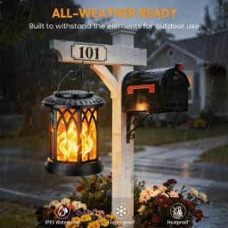 2/4 Pack Hanging Solar Lights Lantern Outdoor, Flickering Flames Solar Outdoor Lights, Solar Lanterns Outdoor Waterproof with Bigger Panel, Lanterns Decorative Outdoor for Yard Garden Decor