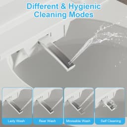 Smart Bidet Toilet Auto Open Lid Seat, Instant Heat, Warm Dryer, RGB Light, Female Rear Wash, Remote & Foot Flush