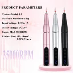 Wireless 35000RPM Nail Drill Pen USB Nail Files Sander Pen Rechargeable Nail Drill Machine Portable Manicure Drill Salon Tool