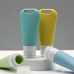 4Pcs Pastel Silicone Travel Bottles With Transparent Carry Pouch TSA Approved Leak Proof Refillable Toiletry Containers Liquid Storage Squeeze Tube Kit