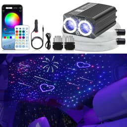 32W Twinkle Meteor 2 in 1 Starlight Headliner Light Kit, Fiber Optical Cable RGBW Light for Car/Home, APP/Remote Control 