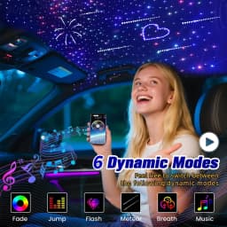 32W Twinkle Meteor 2 in 1 Starlight Headliner Light Kit, Fiber Optical Cable RGBW Light for Car/Home, APP/Remote Control 
