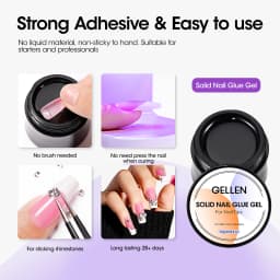 GELLEN Gel Nail Kit Press On Nails French Tip UV Lamp Solid Glue Gel Charms Pink Short Square Manicure Extension Set DIY Tools