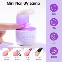 GELLEN Gel Nail Kit Press On Nails French Tip UV Lamp Solid Glue Gel Charms Pink Short Square Manicure Extension Set DIY Tools