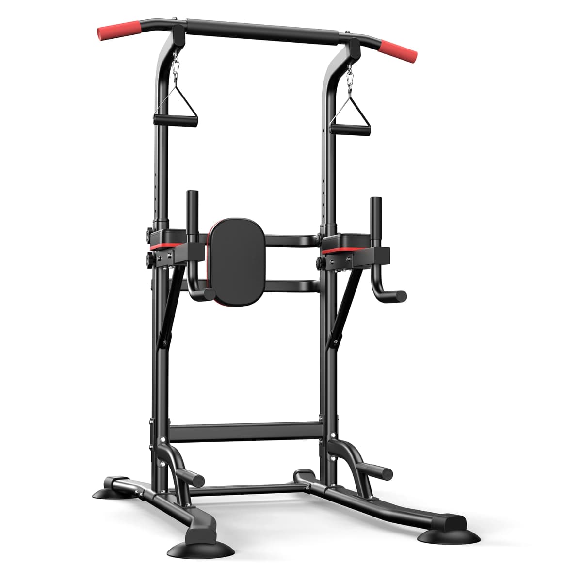 Power Tower Pull Up Bar Free Standing with Resistance Bands, 350LBS Heavy Duty Alloy Steel Dip Station for Home Gym