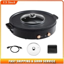 Hot Pot with Grill, 1800W 2-in-1 Electric Smokeless Grill and Hot Pot, Korean BBQ Shabu Shabu Hotpot with Separate Dual Temperature Control, Non-stick Pan, for 2-8 People Family Dining