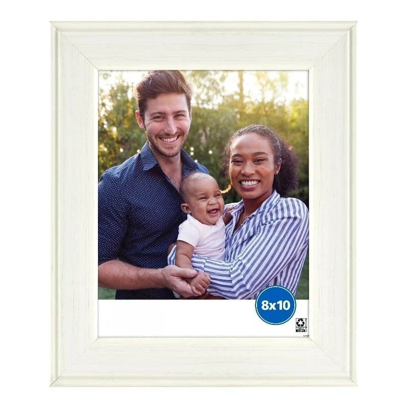 – 8x10 Picture Frame – White Rustic Tabletop Photo Frame