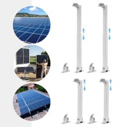 4PCS Adjustable Solar Panel Mounting Brackets, 15-30° Tilt Angle Wall Floor Roof Mounting Kit for Balcony, 100kg Load Bearing