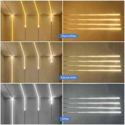 16.4ft 12V COB LED Strip Light High CRI 95Ra+ Ultra Bright 6000K/4000K/3000K White Natural White Warm White Flexible Cuttable Tape Light for Bedroom Mirror Kitchen Cabinet Living Room