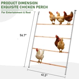 Chicken Perch for Coop with Ladder Design, 104*143cm Outdoor Chicken Perch, Durable Hen Coop Access for Backyard Poultry