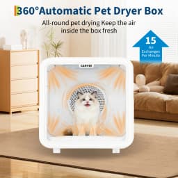 72L Automatic Pet Drying Box, 360° Efficient Pet Grooming Blower with 5 Air Outlets, Quiet Smart Temperature Control Pet Dryer Box for Cats Small Medium Dogs
