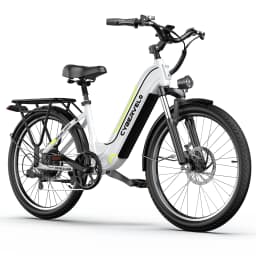 Cybervelo 1000W Peak Electric Bike for Adults up 80 Miles Removable Battery Ebike 26" Electric E Bike with 7-Speed Adult Electric Bicycles for Commute Beach Snow Womens and Man EK7