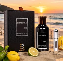 Bharara King men's perfume spray is high-end luxury, fresh and delicious oriental, mixed with fruit, amber, 3.4oz100ml