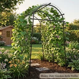 Cucumber Trellis For Raised Bed U-Shape Garden Trellis For Climbing Plants Metal Arch Vegetables Trellis Plant Support For Grape Vine Beans Squash Peas Flower Outdoor