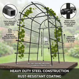 Cucumber Trellis For Raised Bed U-Shape Garden Trellis For Climbing Plants Metal Arch Vegetables Trellis Plant Support For Grape Vine Beans Squash Peas Flower Outdoor