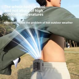 High Speed Waist Hanging Cooling Fan, USB Rechargeable 10000mAh Portable Personal Fan with 5 Levels for Outdoor & Travel