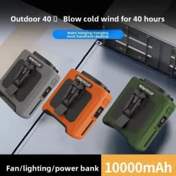 High Speed Waist Hanging Cooling Fan, USB Rechargeable 10000mAh Portable Personal Fan with 5 Levels for Outdoor & Travel