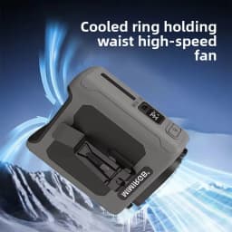 High Speed Waist Hanging Cooling Fan, USB Rechargeable 10000mAh Portable Personal Fan with 5 Levels for Outdoor & Travel