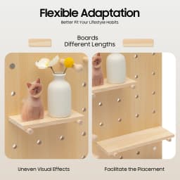 60*40cm Wooden Pegboard Set, Modular Display Pegboard Panel Kits, DIY Wood Nail Board For Home, Office, Garages
