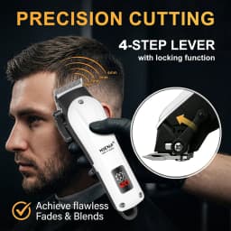 HIENA PRO 2/5Pcs Professional Hair Clippers Kit Rechargeable Hair Trimmer Men's Electric Ear and Nose Hair Trimmer Grooming Kit, Rechargeable Electric Razor, 4 Piece Set, US Local Ship