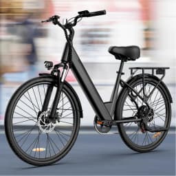 750W E-Bike Commuter 26x2" Tires 48V 10.4Ah Removable LCD Display 20MPH Speed 7-Speeds Hydraulic Disc Brakes for Adults
