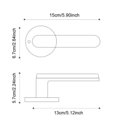 Viladepot Privacy Door Handle Keyless Reversible Door Lock Hardware Door Lever Bedroom Bathroom Left&Right Door Knob