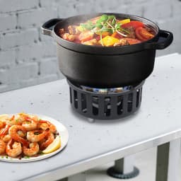 old-Rolled Steel Portable Camping Stove, 72000BTU 3-Adapter Gas Cooker, Windproof Design for Camping Hiking Picnic