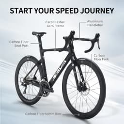 SAVA NEW A7L Carbon Road Bike, Adult Racing Bike, Equipped With Shimano 105 R7100, 24-Speed Hydraulic Brakes