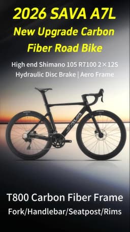 SAVA NEW A7L Carbon Road Bike, Adult Racing Bike, Equipped With Shimano 105 R7100, 24-Speed Hydraulic Brakes