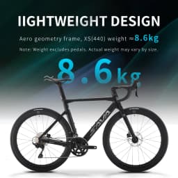 SAVA NEW A7L Carbon Road Bike, Adult Racing Bike, Equipped With Shimano 105 R7100, 24-Speed Hydraulic Brakes