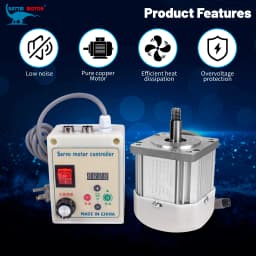 【US】550W, 750W, 1.1kW, 2200W 220V AC Brushless Servo Motor Kit for Lathes and Various Machinery